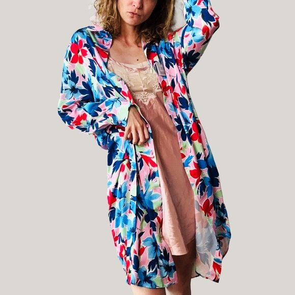 Boutique Moschino Floral Button-Up Shirt Dress Size 42 IT $455 MSRP - Picture 5 of 10